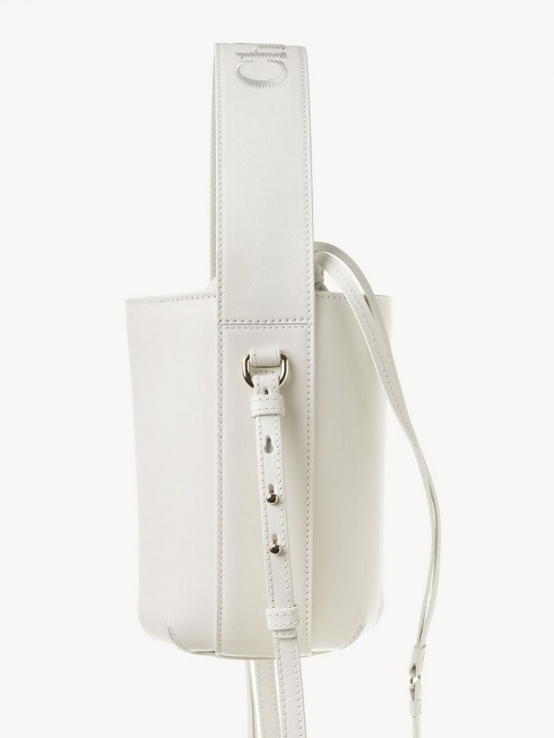 Mini Sacs Chloe Sense Bucket Blanche | CHE-SR13677