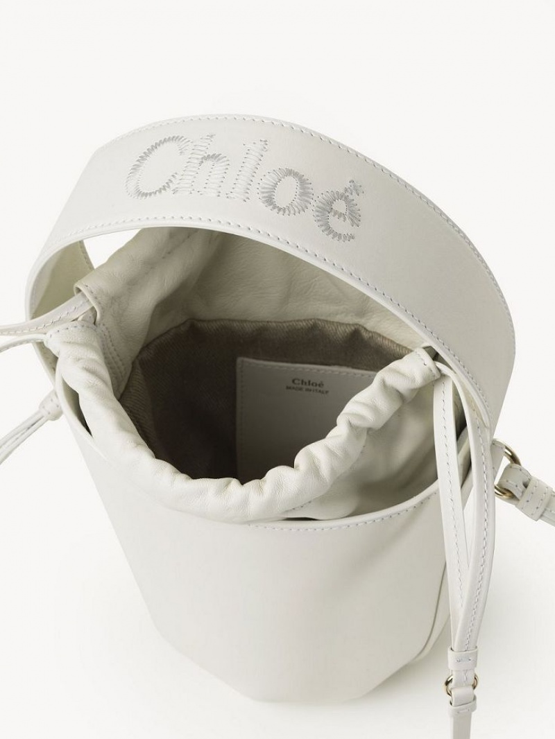 Mini Sacs Chloe Sense Bucket Blanche | CHE-SR13677