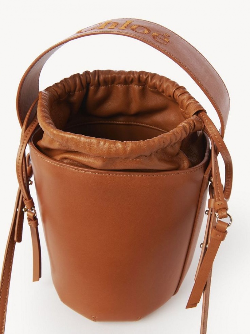 Mini Sacs Chloe Sense Bucket Marron | CHE-SR13701