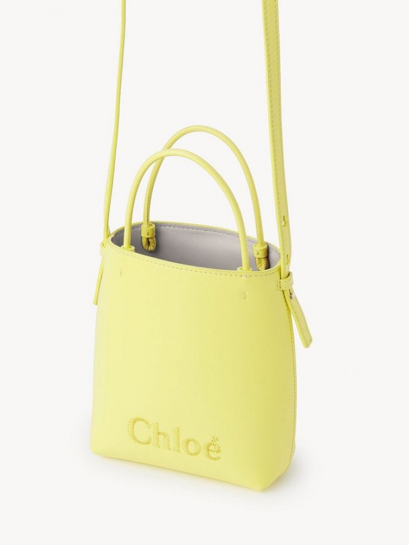 Mini Sacs Chloe Sense Tote Jaune | CHE-SR13672