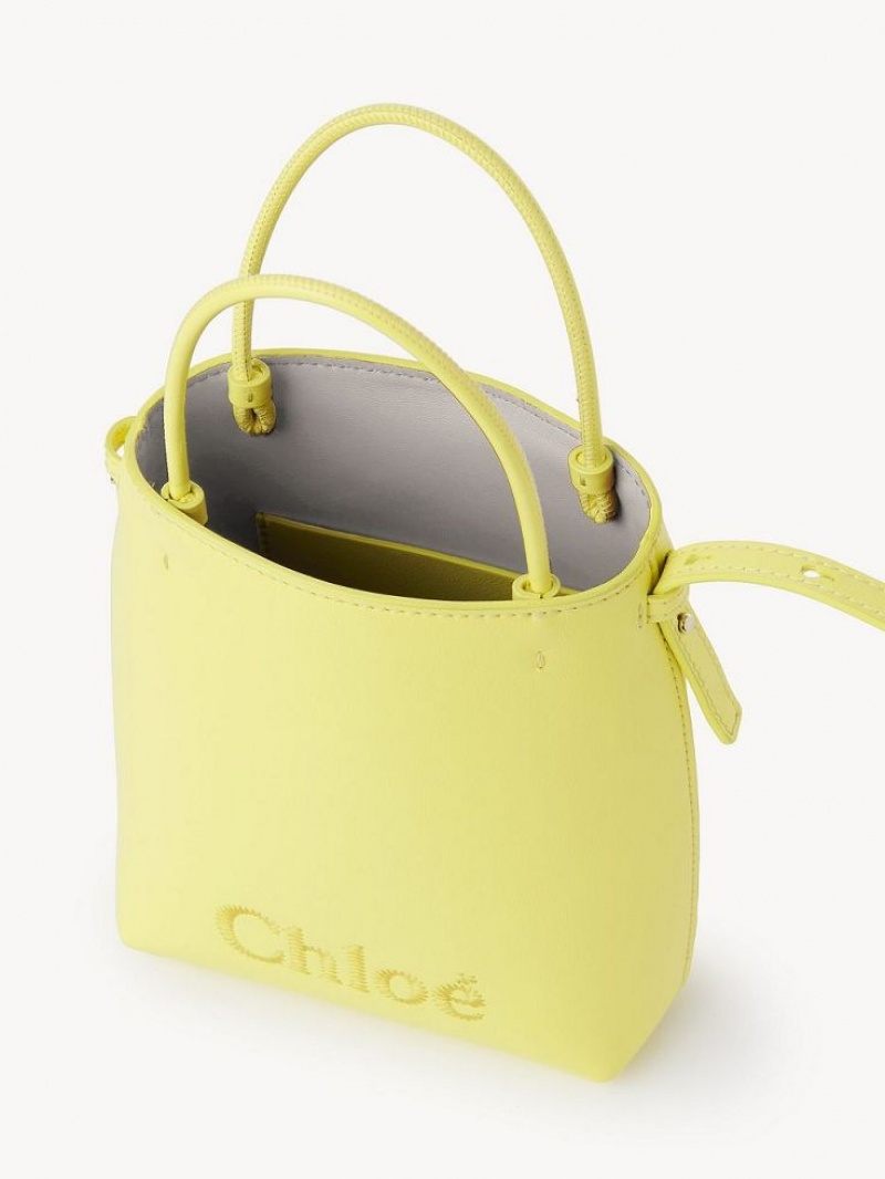 Mini Sacs Chloe Sense Tote Jaune | CHE-SR13672