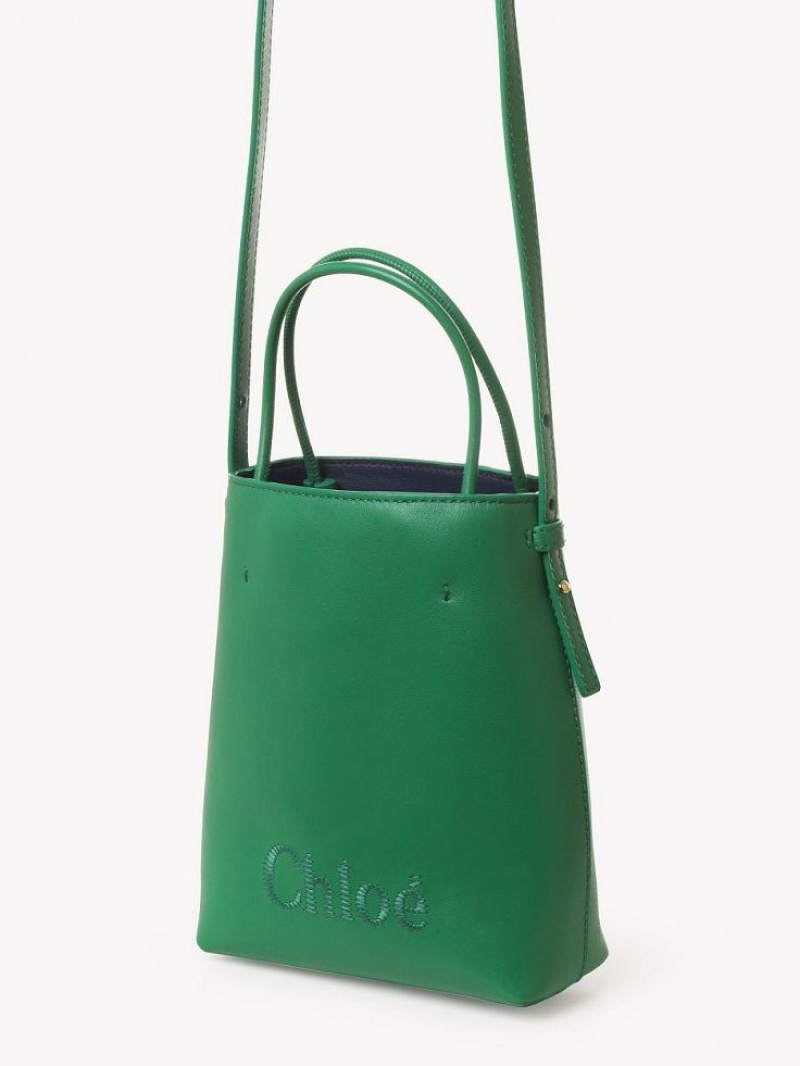 Mini Sacs Chloe Sense Tote Vert | CHE-SR13732