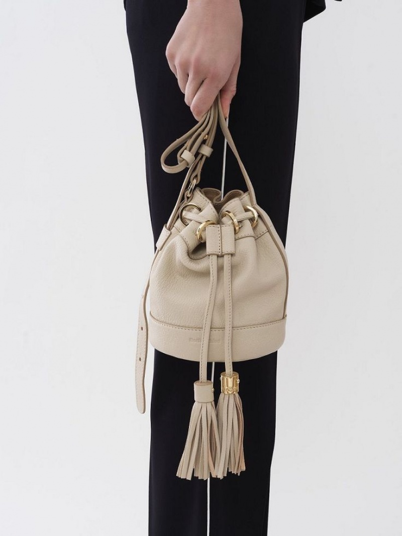 Mini Sacs Chloe Vicki Small Bucket Beige | CHE-SR14749