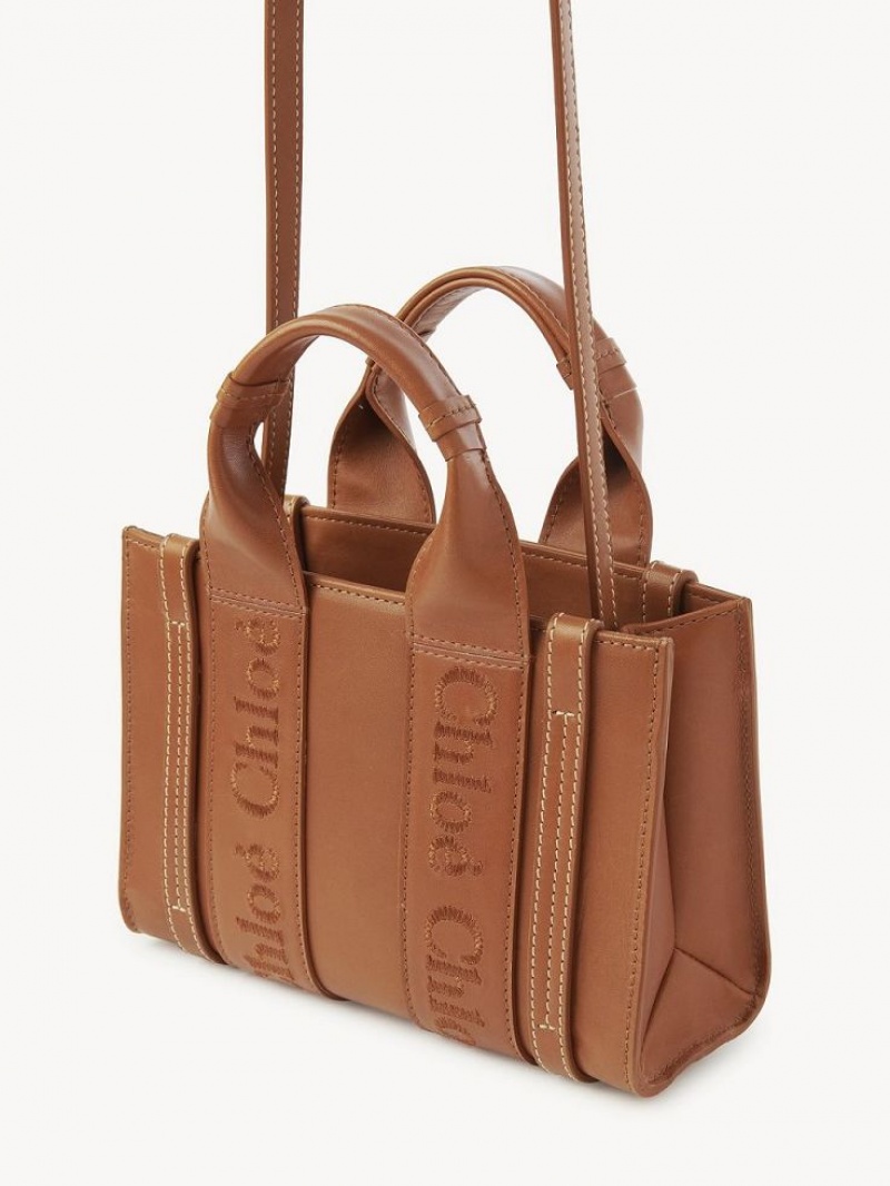 Mini Sacs Chloe Woody Tote 1 Marron | CHE-SR13726