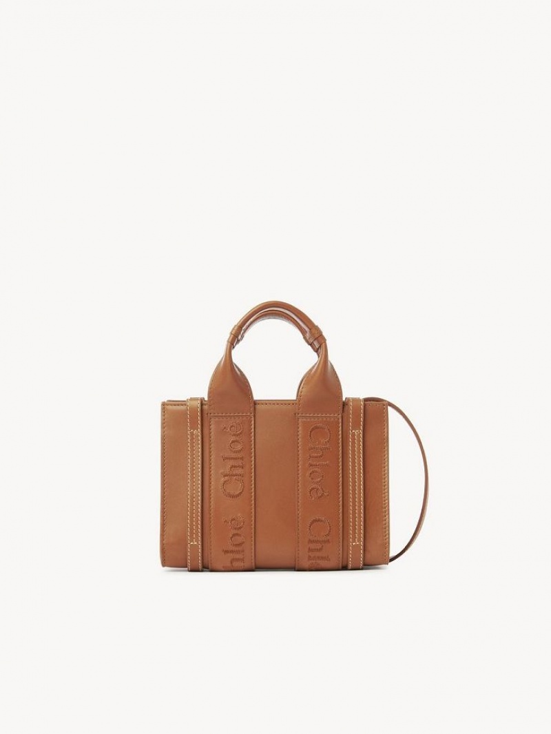 Mini Sacs Chloe Woody Tote 1 Marron | CHE-SR13726