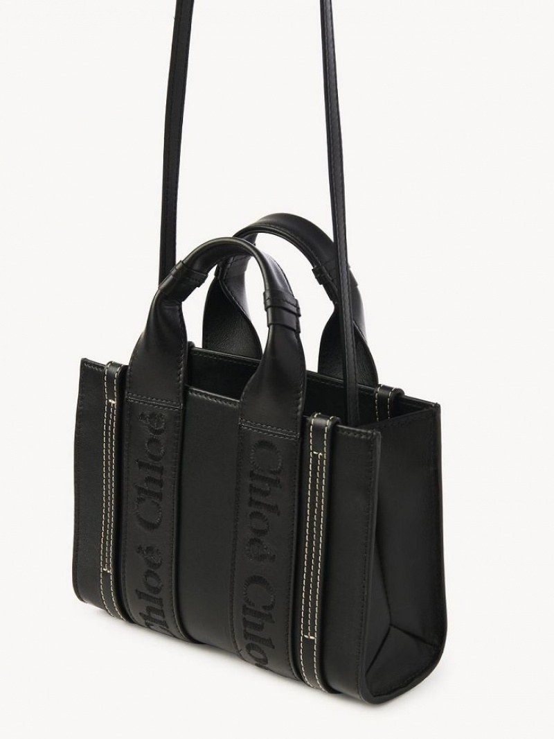 Mini Sacs Chloe Woody Tote 1 Noir | CHE-SR13727