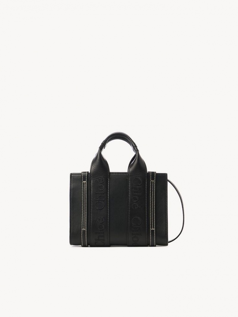 Mini Sacs Chloe Woody Tote 1 Noir | CHE-SR13727