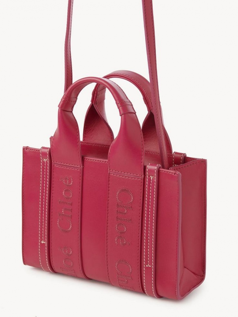 Mini Sacs Chloe Woody Tote 1 Rose | CHE-SR13700