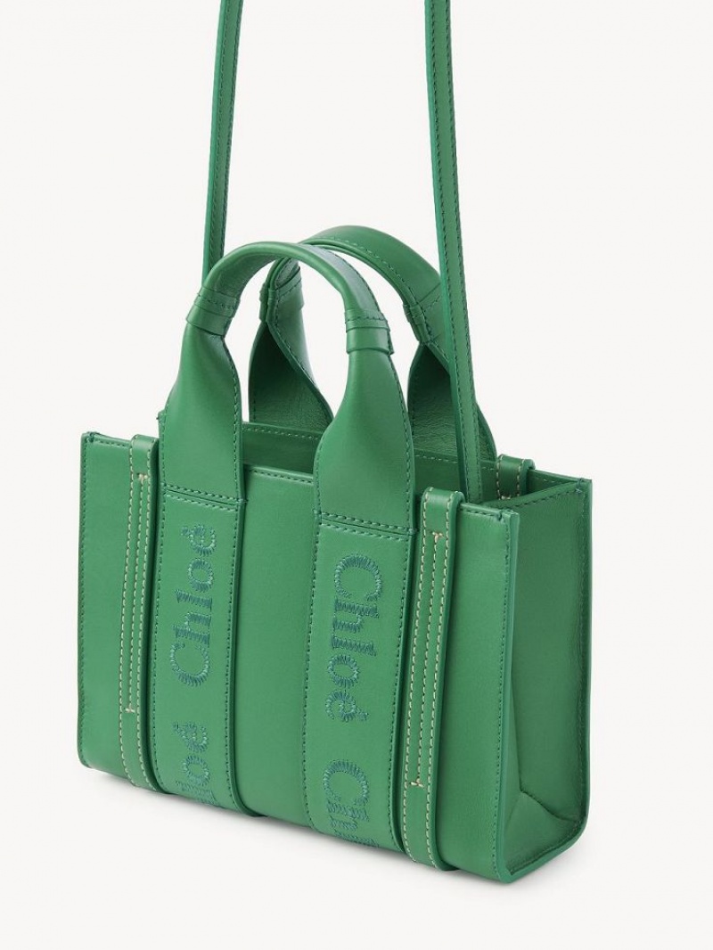 Mini Sacs Chloe Woody Tote 1 Vert | CHE-SR13698