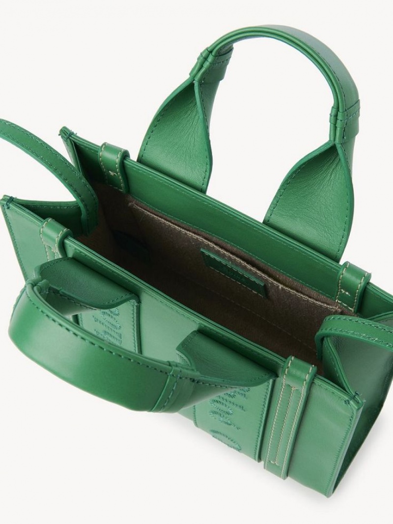 Mini Sacs Chloe Woody Tote 1 Vert | CHE-SR13698