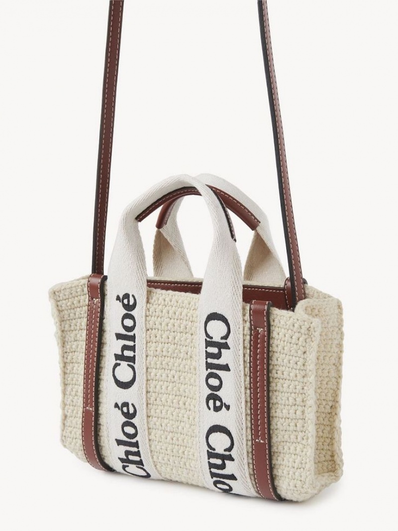 Mini Sacs Chloe Woody Tote 2 Marron Beige | CHE-SR13690