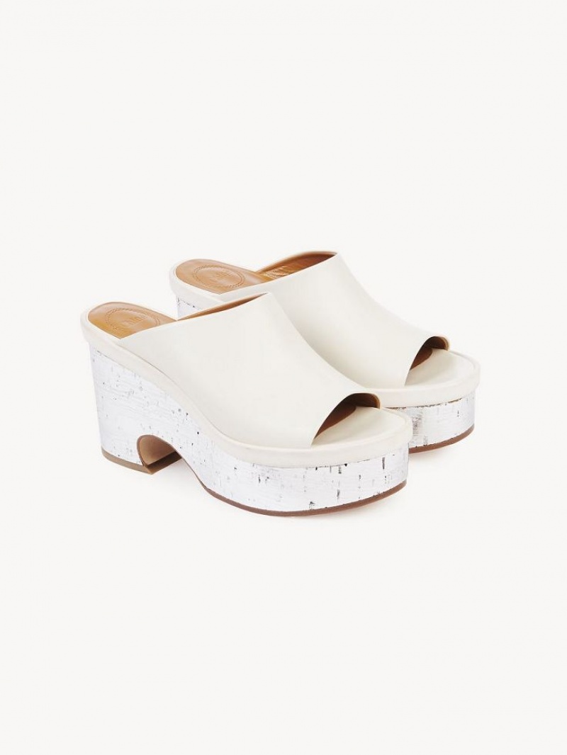 Mule Chloe Oli Plateforme Blanche | CHE-SR14155