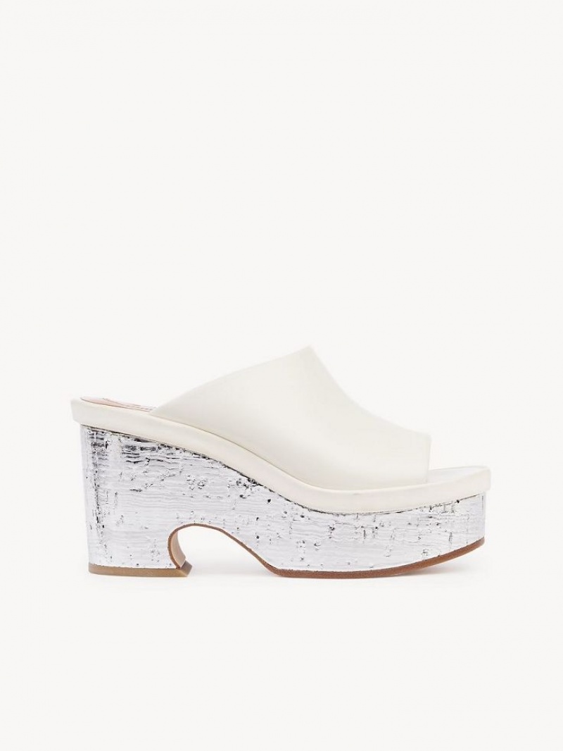 Mule Chloe Oli Plateforme Blanche | CHE-SR14155