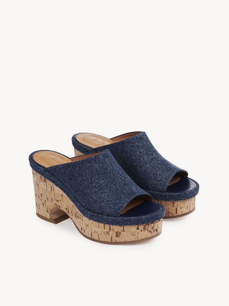 Mule Chloe Oli Plateforme Bleu | CHE-SR14134