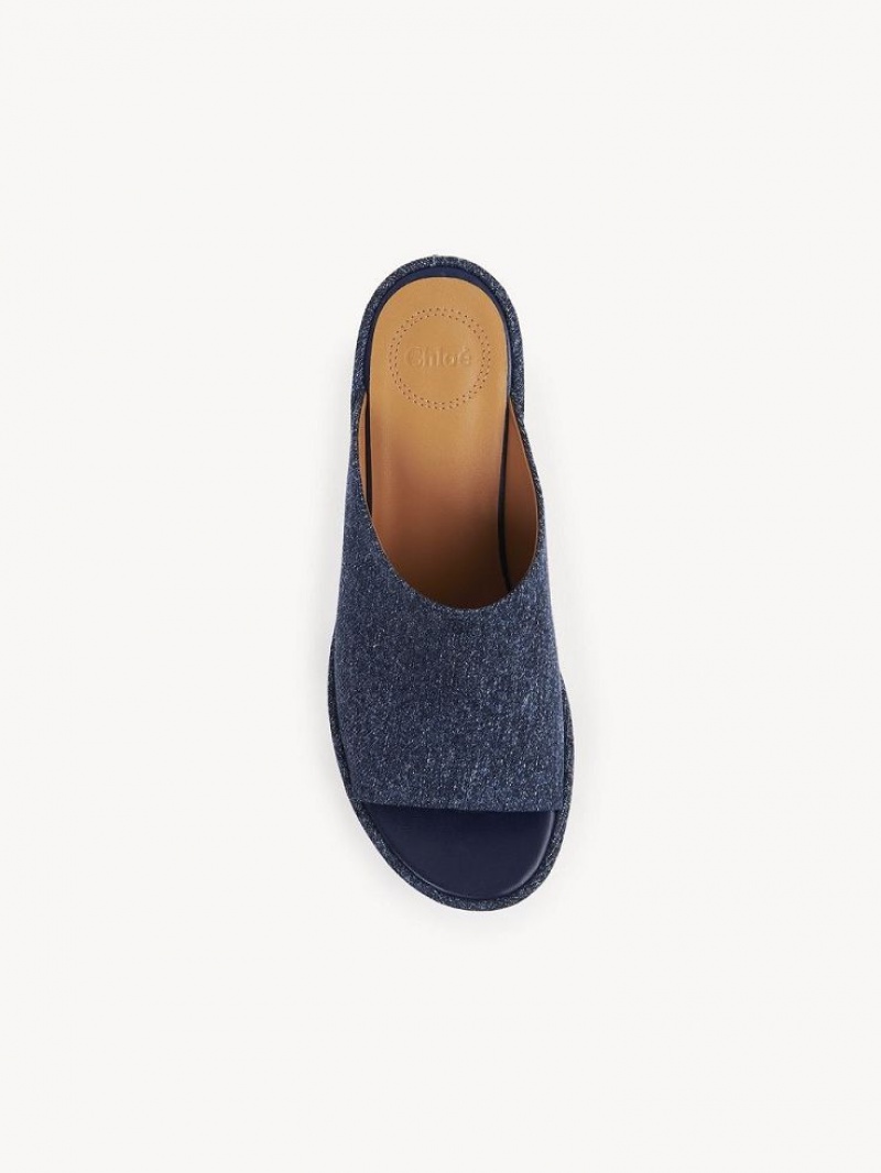 Mule Chloe Oli Plateforme Bleu | CHE-SR14134