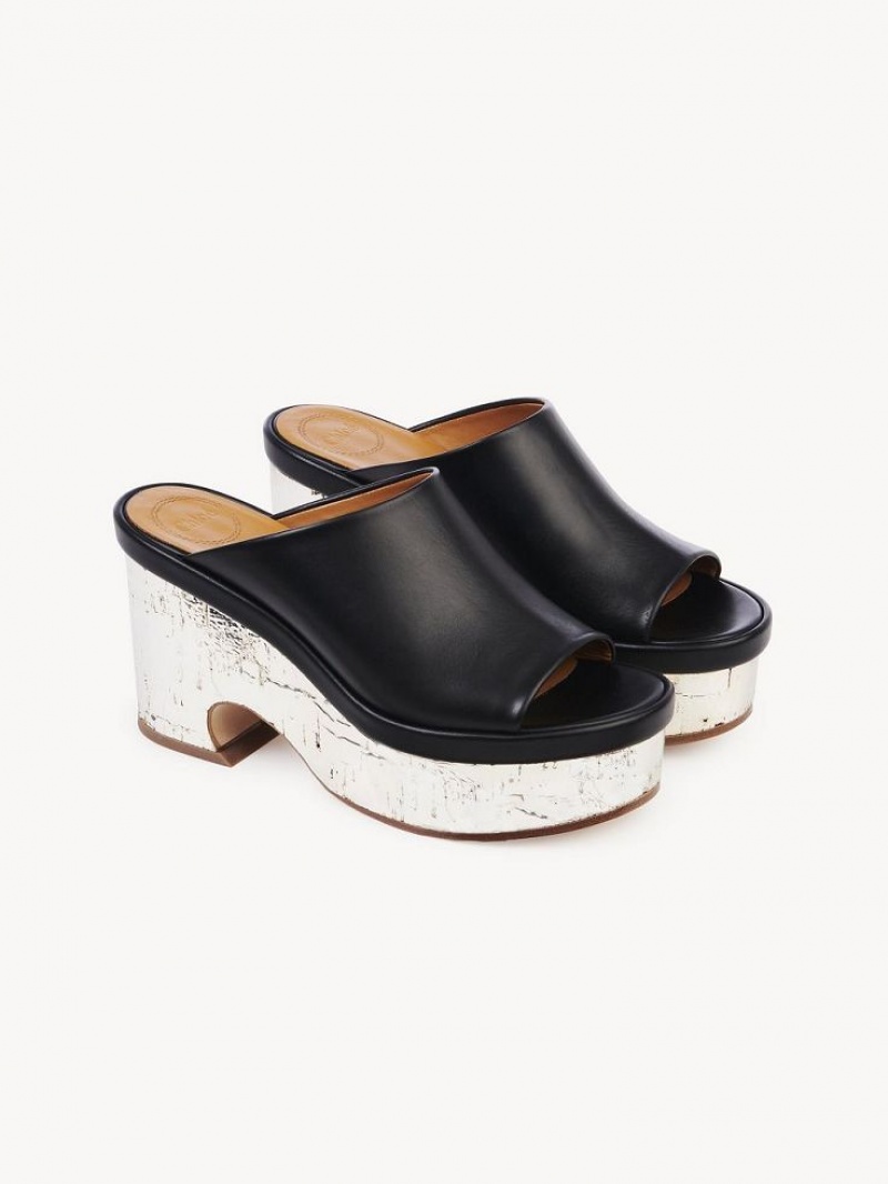 Mule Chloe Oli Plateforme Noir | CHE-SR14156