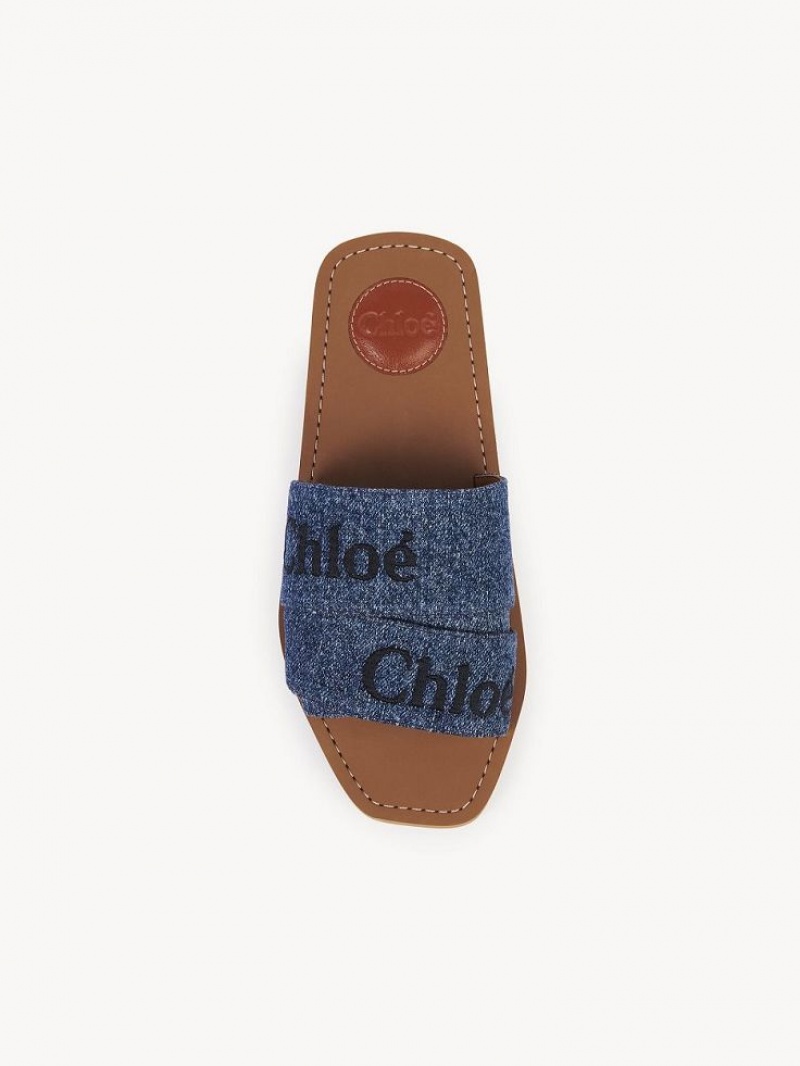 Mule Chloe Woody Plates Bleu | CHE-SR14174