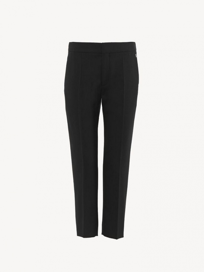 Pantalon Chloe Cropped Cigarette Noir | CHE-SR13971