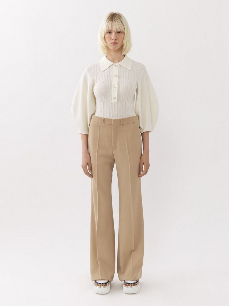 Pantalon Chloe Flared Beige | CHE-SR14024