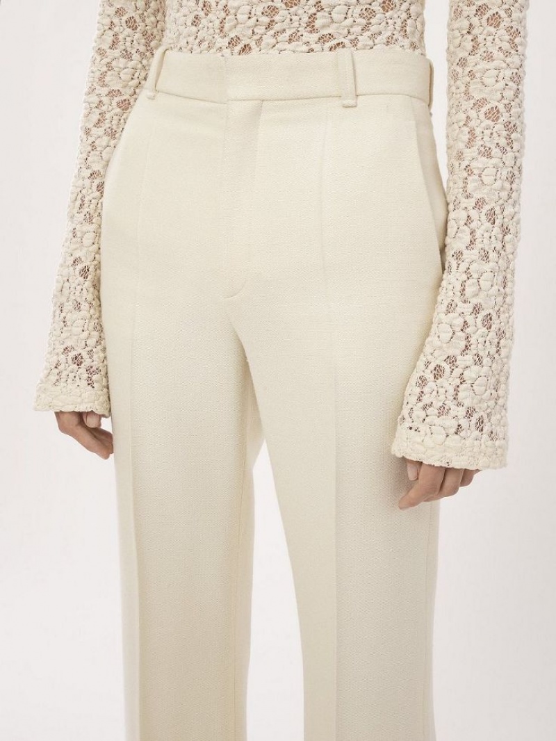 Pantalon Chloe High-waisted Flare Blanche | CHE-SR14016