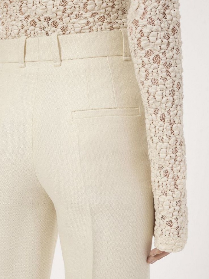 Pantalon Chloe High-waisted Flare Blanche | CHE-SR14016