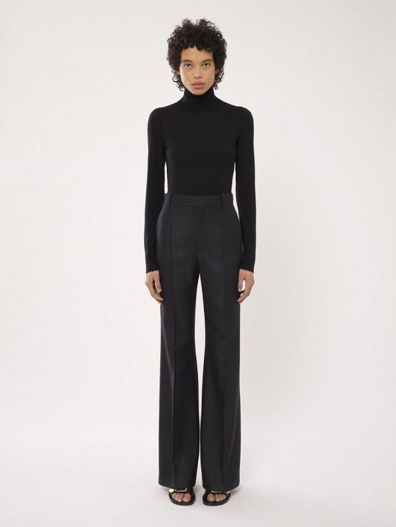 Pantalon Chloe High-waisted Flare Noir | CHE-SR14015