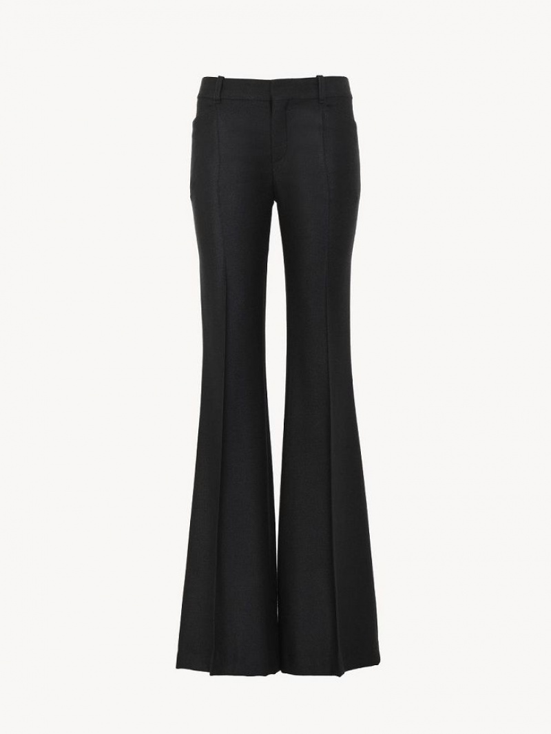 Pantalon Chloe High-waisted Flare Noir | CHE-SR14015