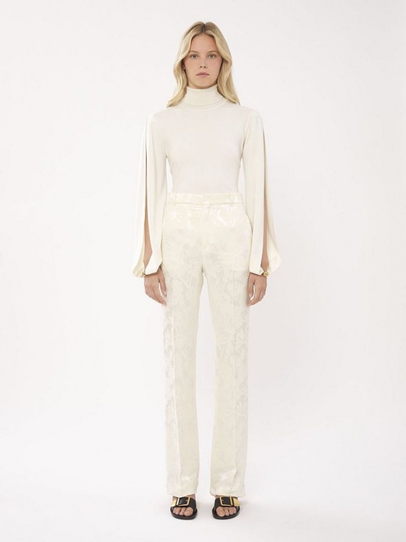 Pantalon Chloe High-waisted Tailored Blanche | CHE-SR14023