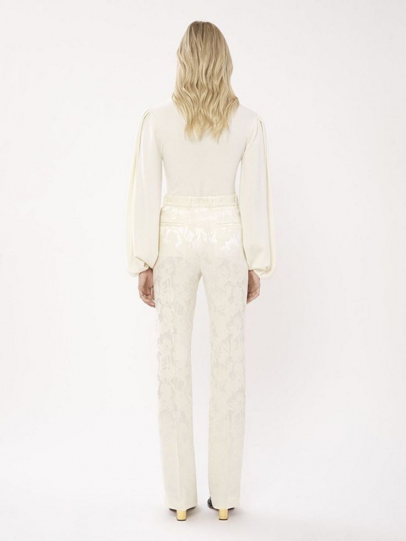 Pantalon Chloe High-waisted Tailored Blanche | CHE-SR14023