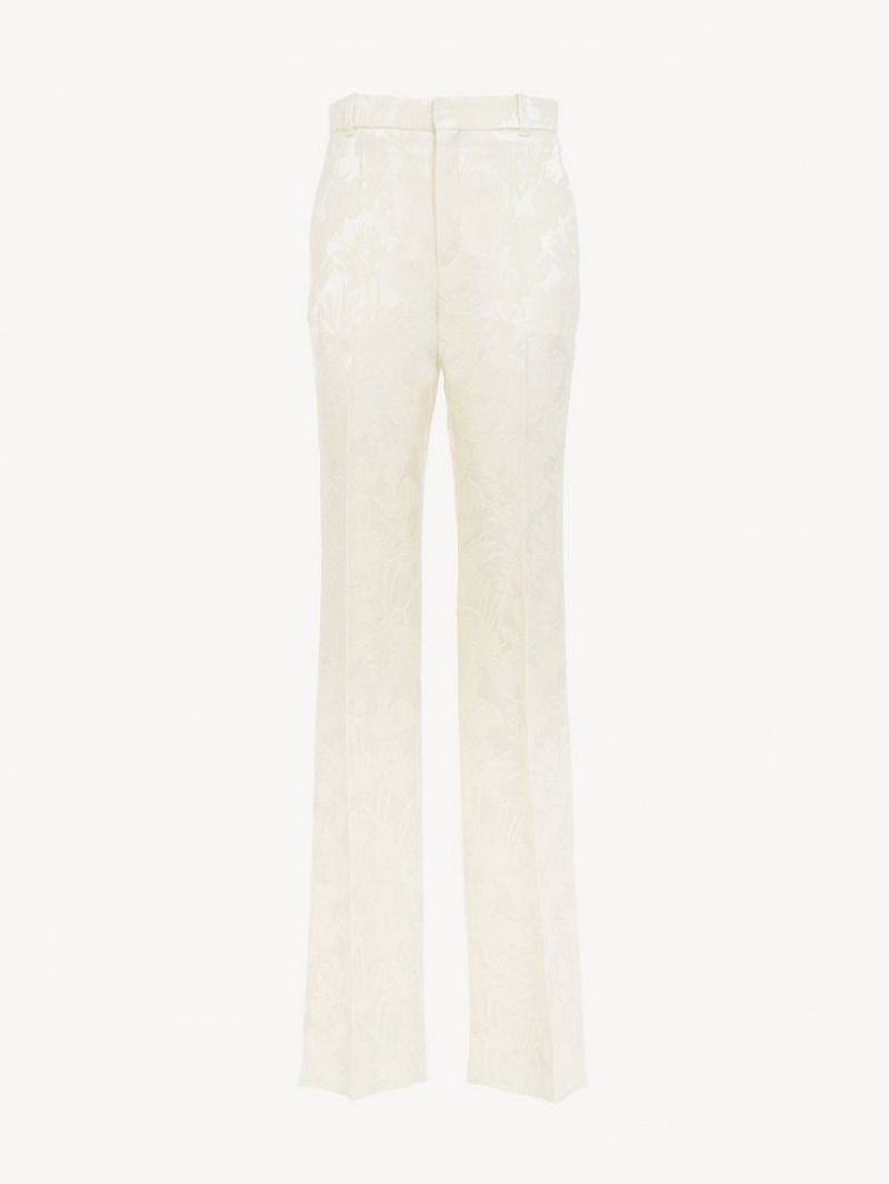 Pantalon Chloe High-waisted Tailored Blanche | CHE-SR14023