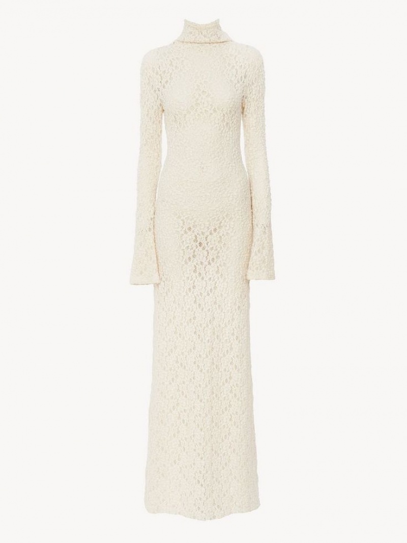 Peignoir Chloe Fitted Maxi Blanche | CHE-SR13863