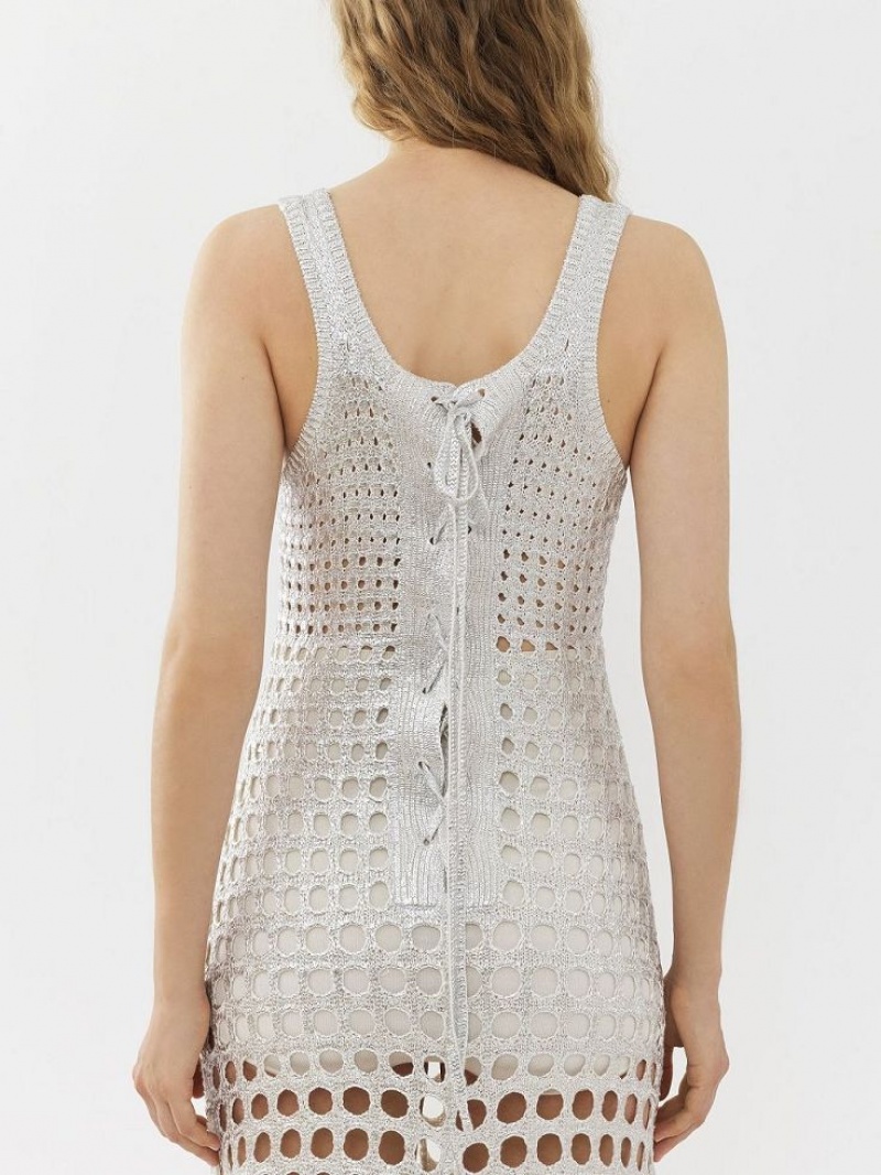 Peignoir Chloe Flared Tank Argent Grise | CHE-SR13833