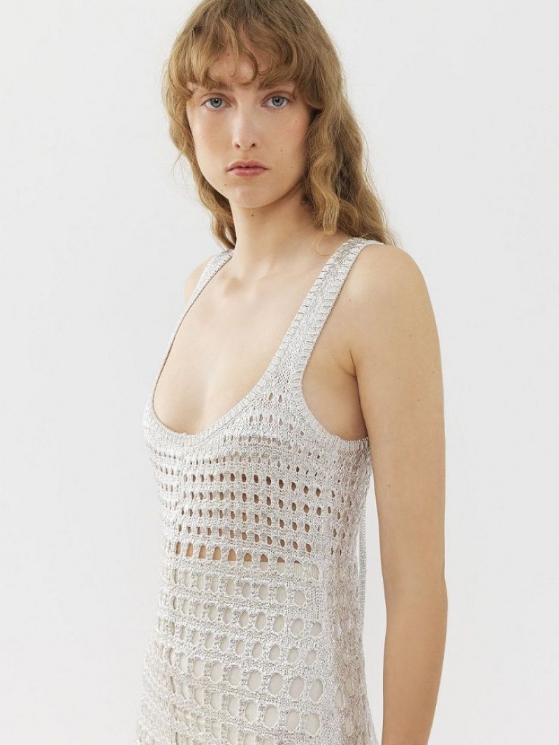 Peignoir Chloe Flared Tank Argent Grise | CHE-SR13833