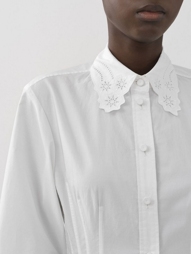 Peignoir Chloe Long Shirt Blanche | CHE-SR13831