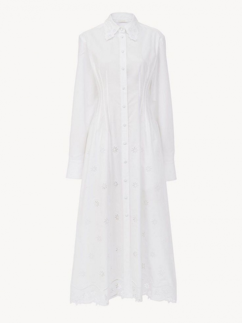 Peignoir Chloe Long Shirt Blanche | CHE-SR13831