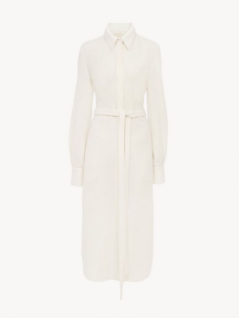 Peignoir Chloe Midi Shirt Blanche | CHE-SR13865