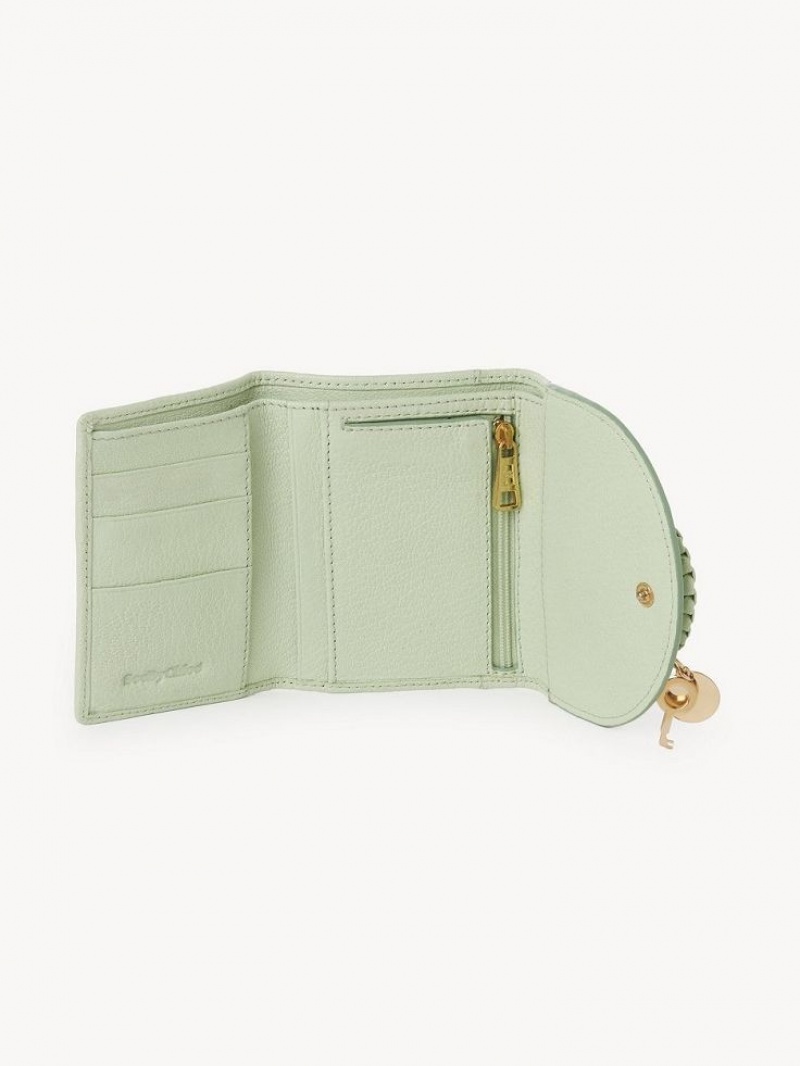 Petits Portefeuilles Chloe Hana Tri-fold Vert | CHE-SR14909