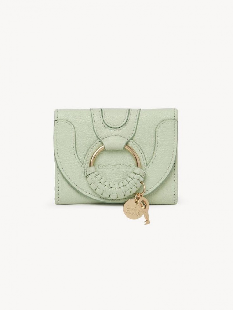 Petits Portefeuilles Chloe Hana Tri-fold Vert | CHE-SR14909