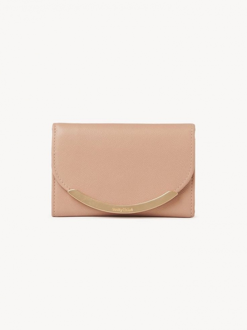 Petits Portefeuilles Chloe Lizzie Medium Cafe Rose | CHE-SR14897