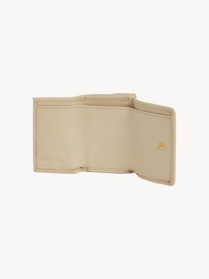 Petits Portefeuilles Chloe Saddie Mini Tri-fold Beige | CHE-SR14902