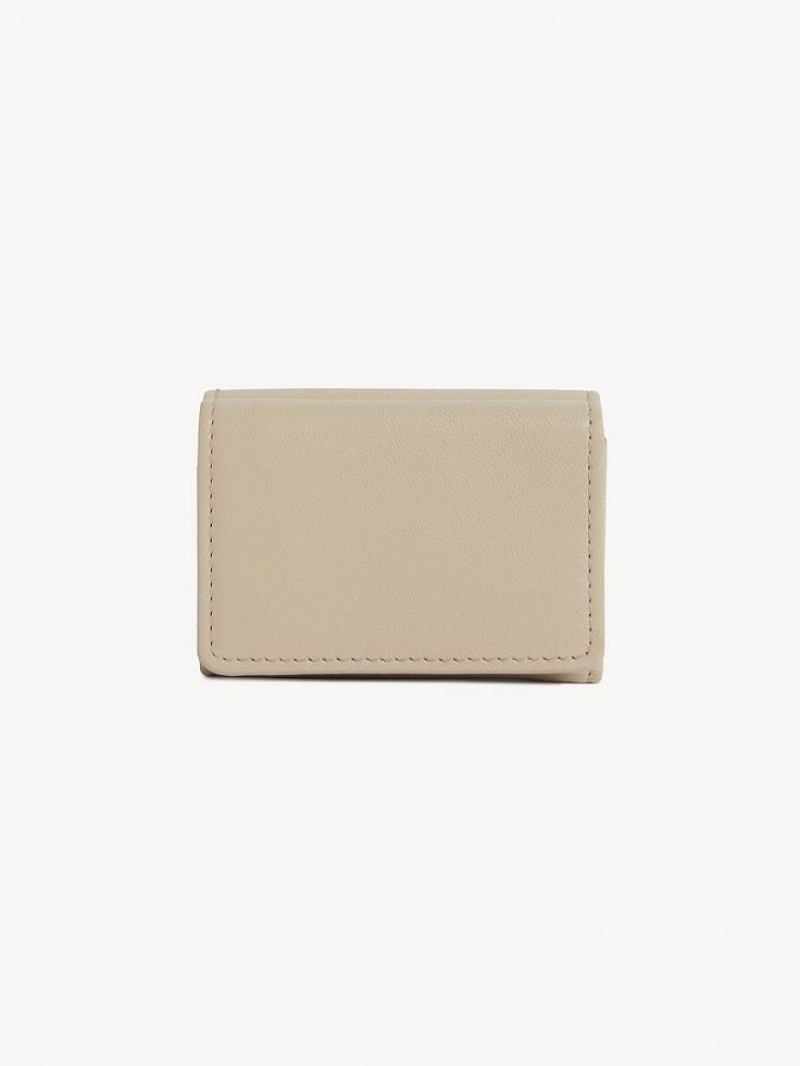 Petits Portefeuilles Chloe Saddie Mini Tri-fold Beige | CHE-SR14902