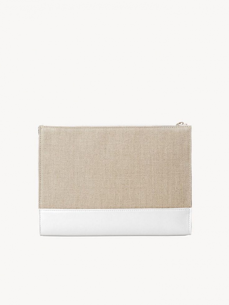 Pochettes Chloe Sense Zippered Blanche | CHE-SR14327