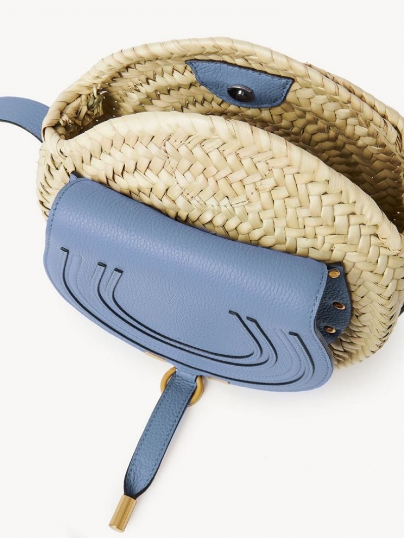 Sacs Crossbody Chloe Marcie Basket Bleu Foncé | CHE-SR13477