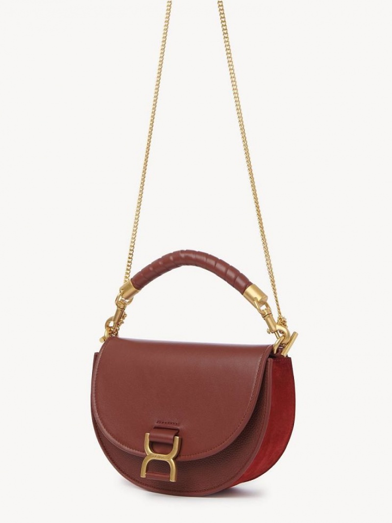 Sacs Crossbody Chloe Marcie Chain Flap Marron | CHE-SR13461