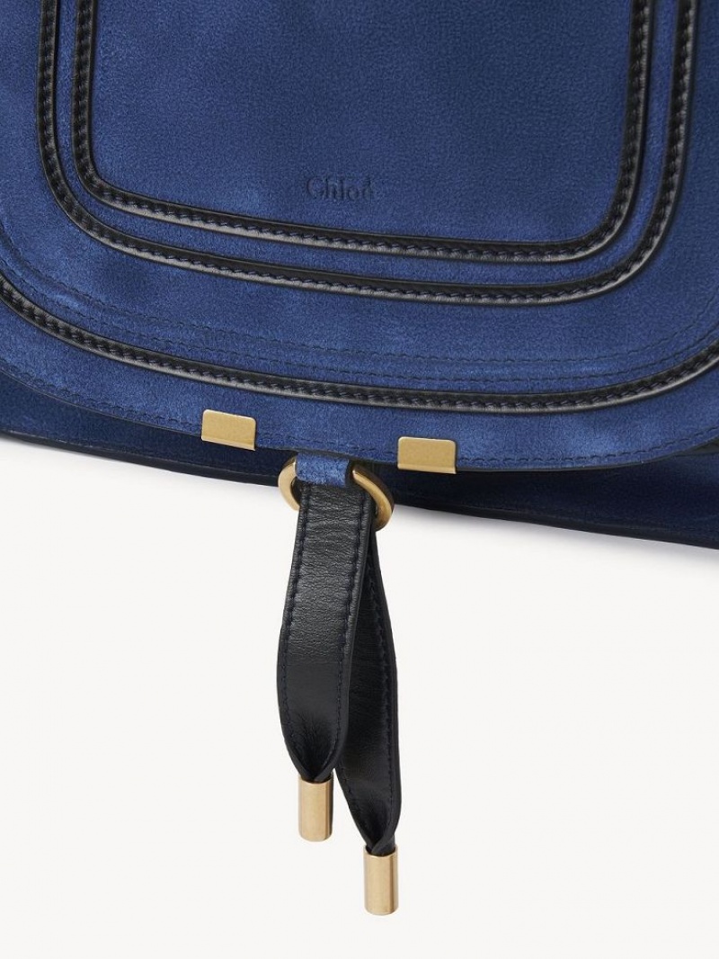 Sacs Crossbody Chloe Marcie Double Carry Bleu Foncé | CHE-SR13504