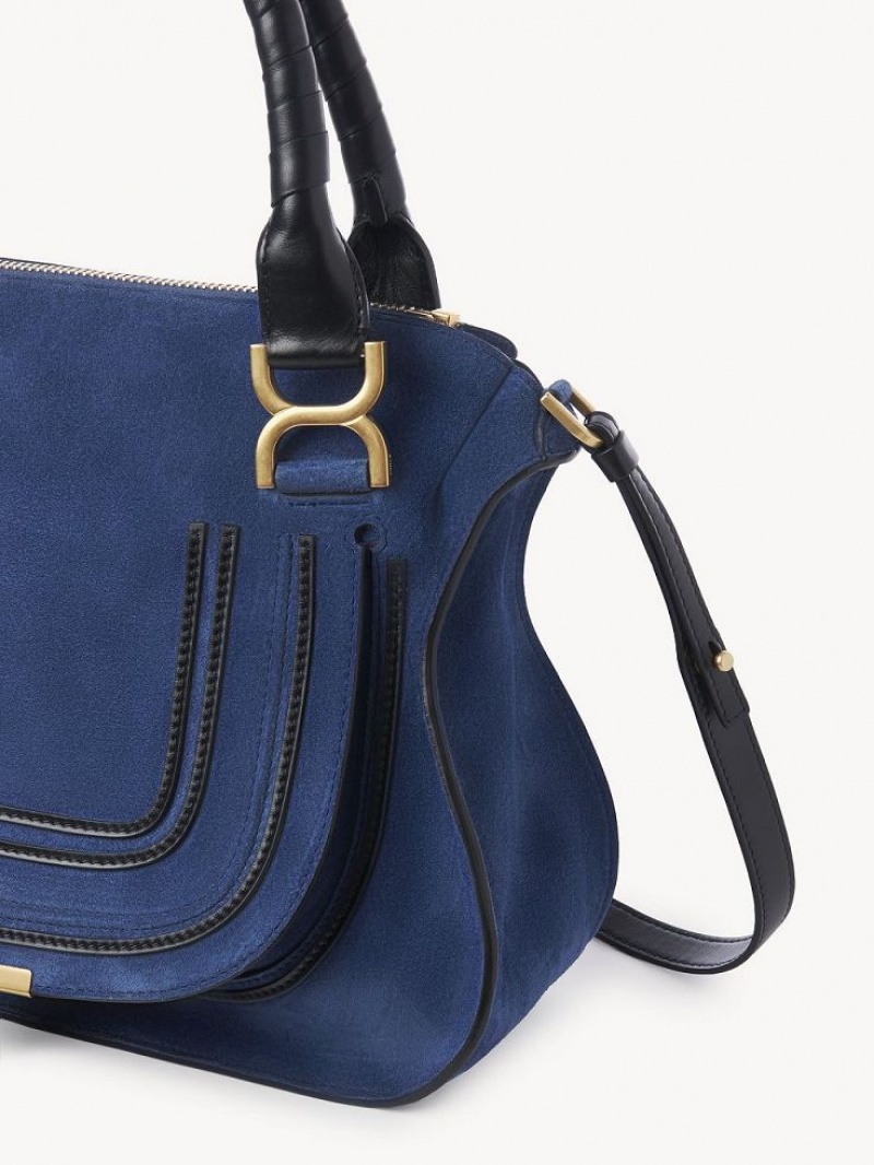 Sacs Crossbody Chloe Marcie Double Carry Bleu Foncé | CHE-SR13504