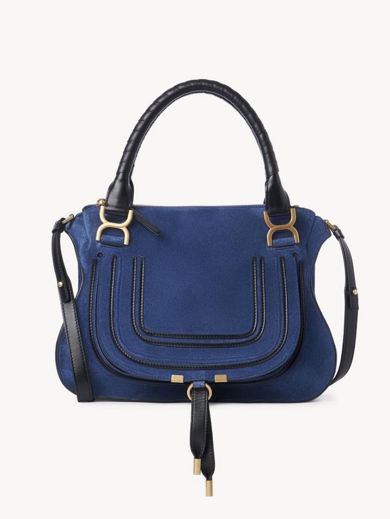 Sacs Crossbody Chloe Marcie Double Carry Bleu Foncé | CHE-SR13504