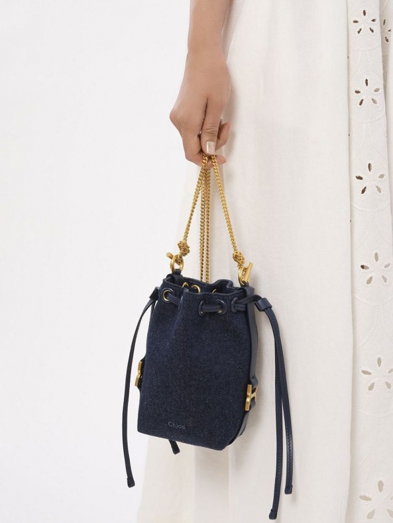 Sacs Crossbody Chloe Marcie Micro Bucket Bleu | CHE-SR13612