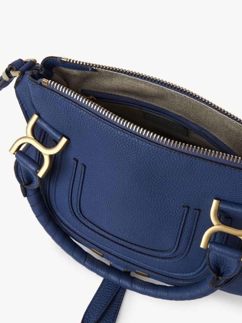 Sacs Crossbody Chloe Marcie Small Double Carry Bleu Foncé | CHE-SR13546