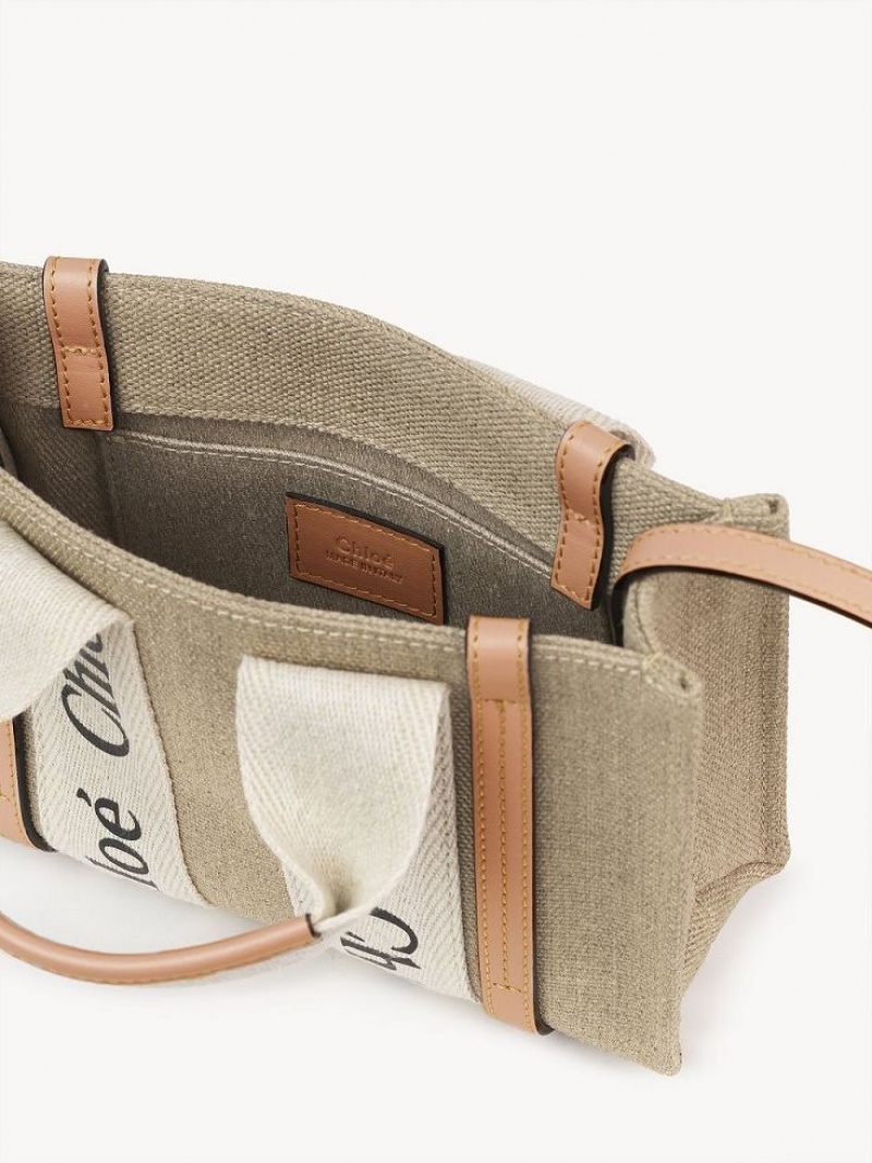 Sacs Crossbody Chloe Mini Woody Blanche Beige | CHE-SR13507